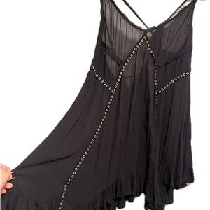 Free People sway with me lightweight summer dress tunic grommets rock n roll
